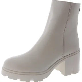 Eco Material Rough Trail Hiker Smooth Texture Goucho Womens Lug Sole Block Heel Chelsea Boots