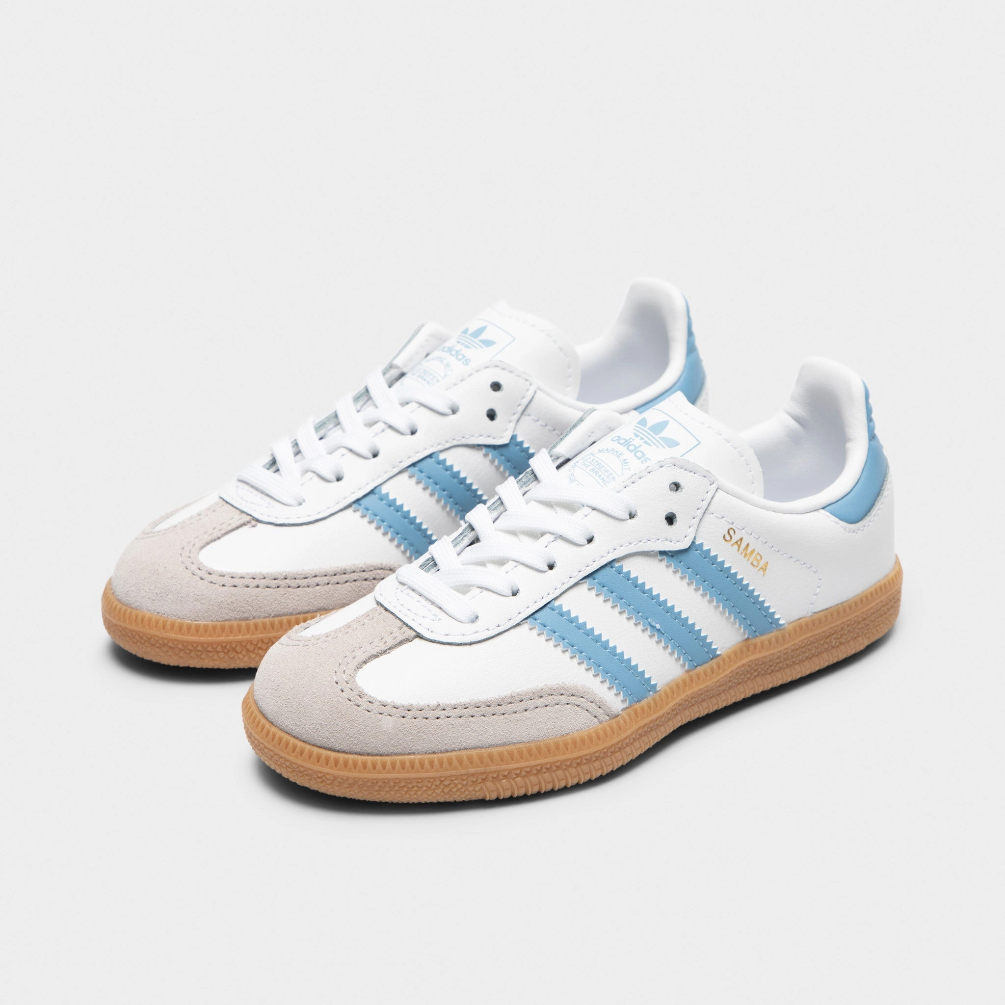 adidas Children's Samba OG White / Ash Blue - Gum Fashion Daily