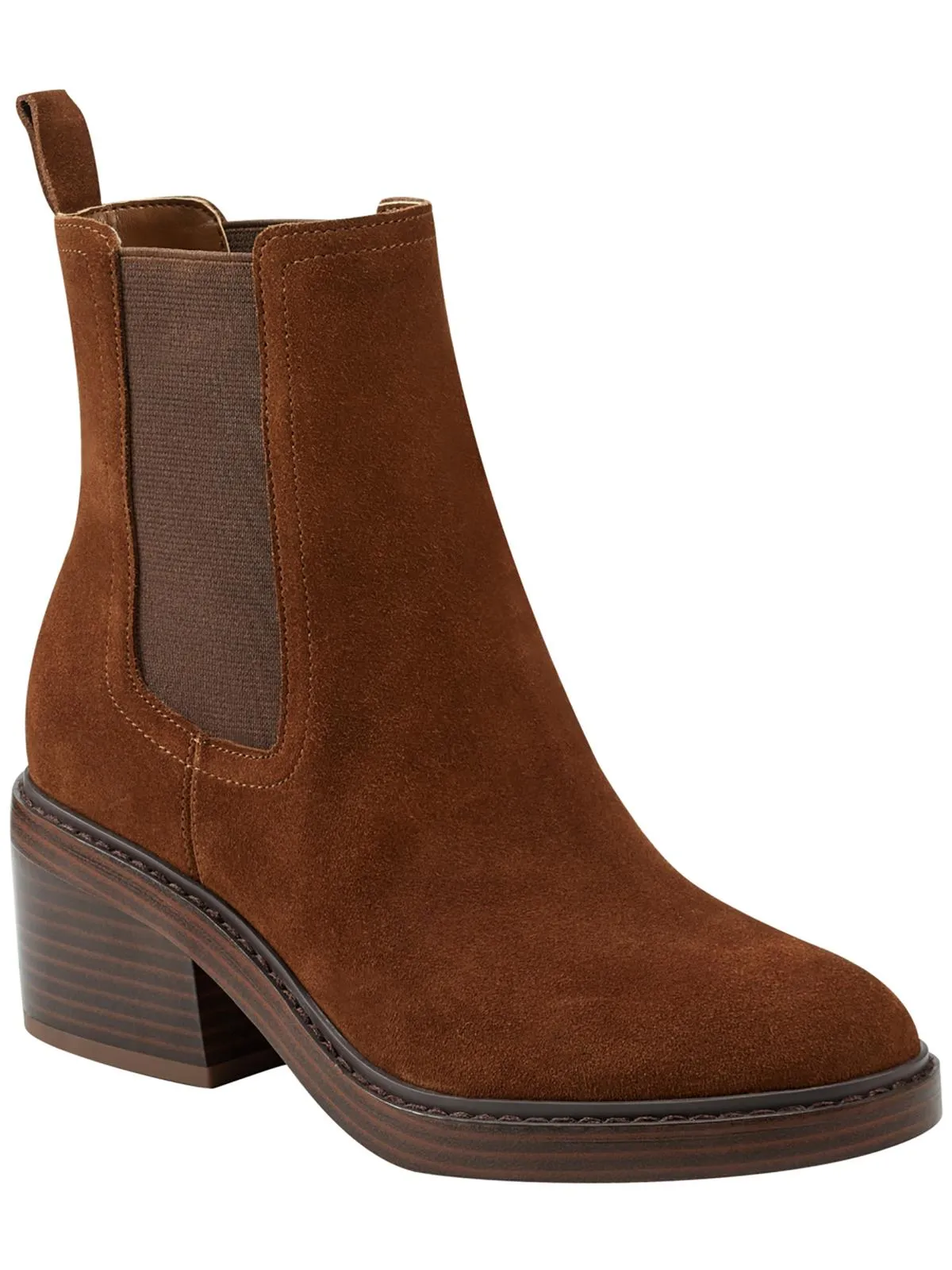 Modesty Womens Faux Leather Stack Heel Ankle Boots Mud Resistant All Day Wear