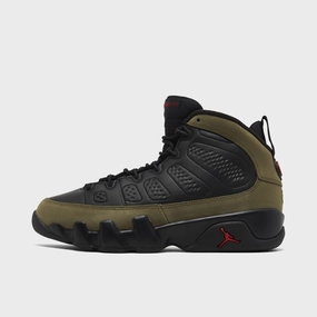 Jordan 9 Retro GS Black / True Red - Light Olive Compression Molded