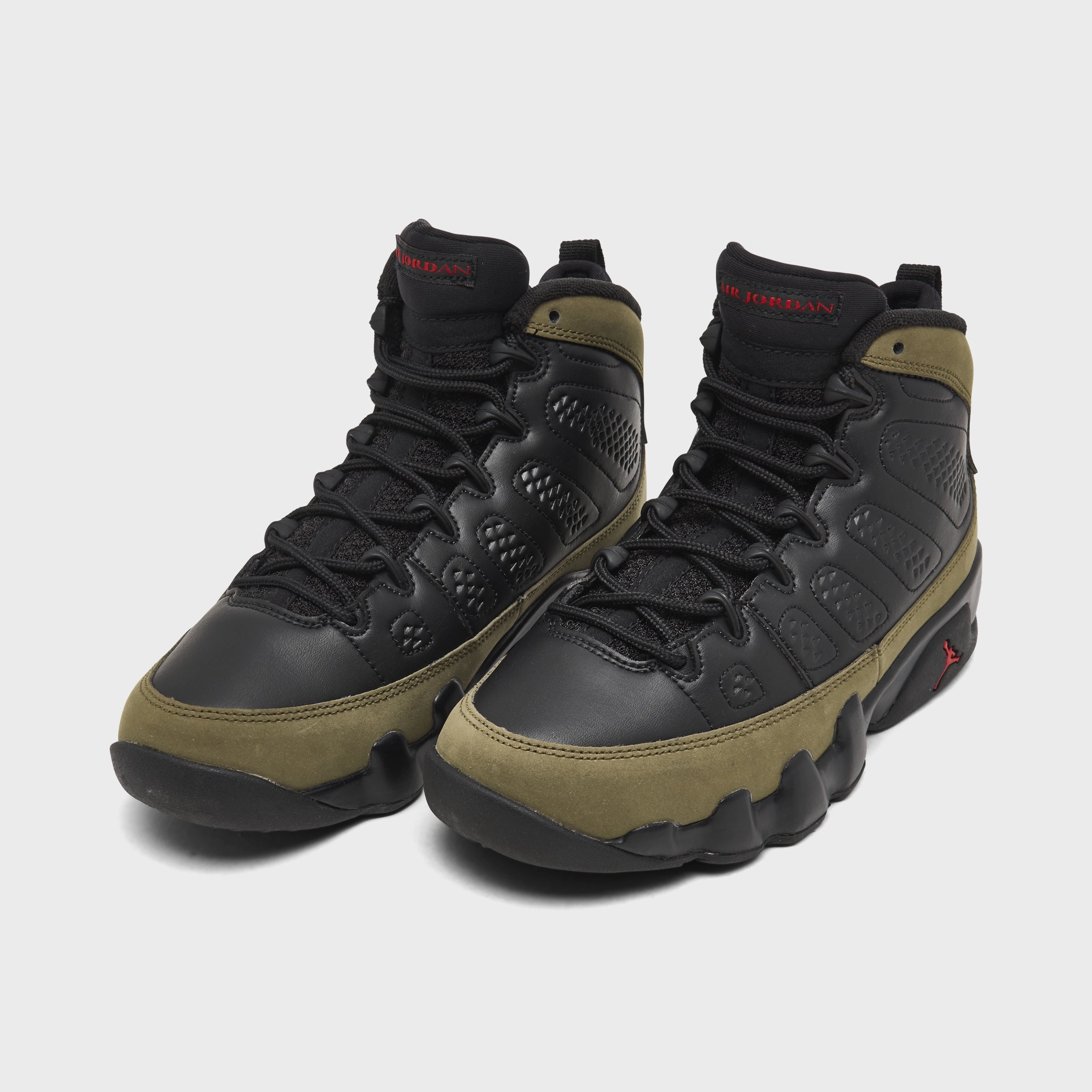 ShockAbsorbingTechnology Jordan 9 Retro GS Black / True Red - Light Olive