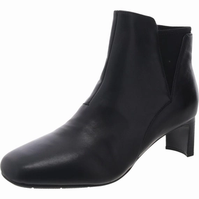 Wide Cut Womens Zipper Leather Booties