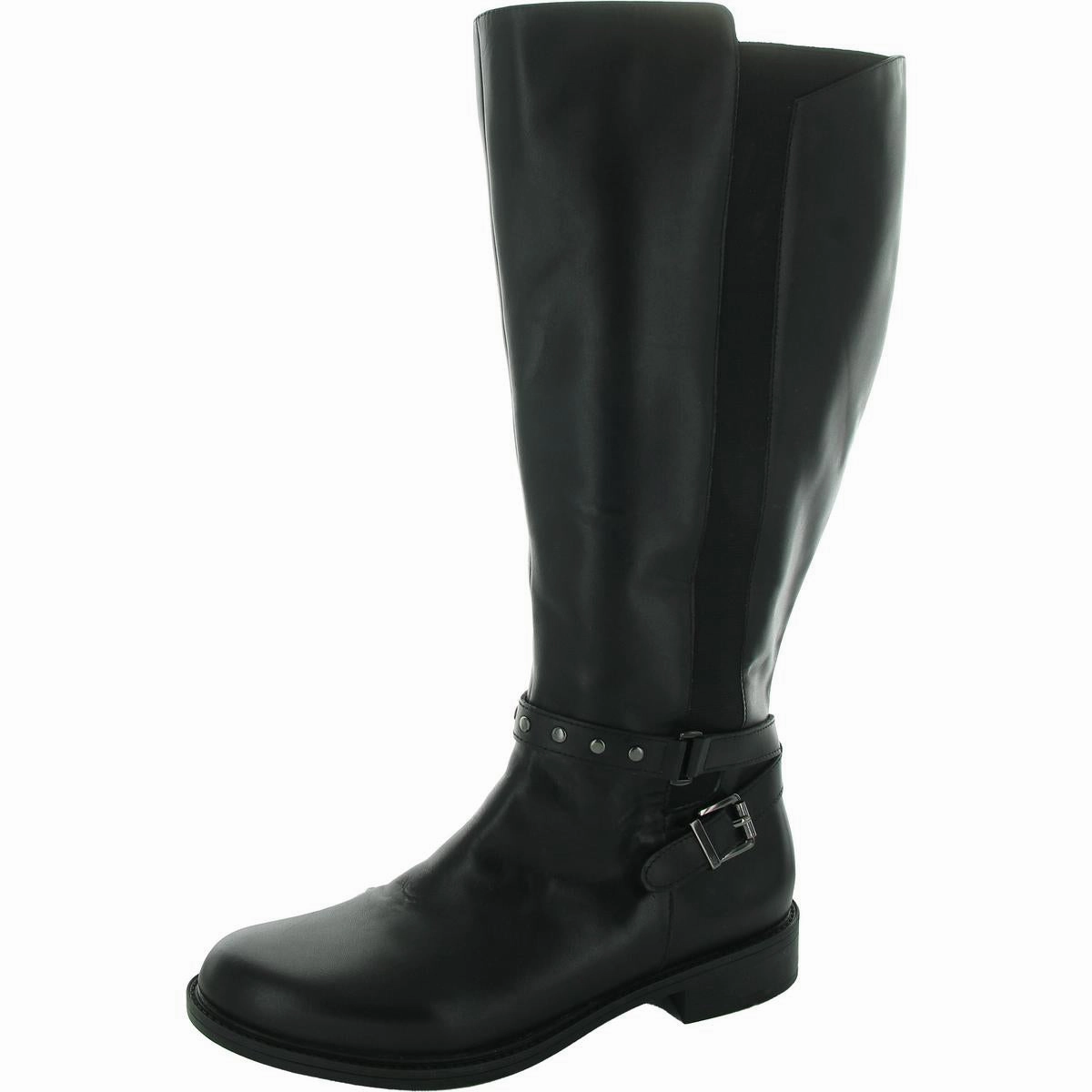 Womens Zipper Leather Knee-High Boots soft fit