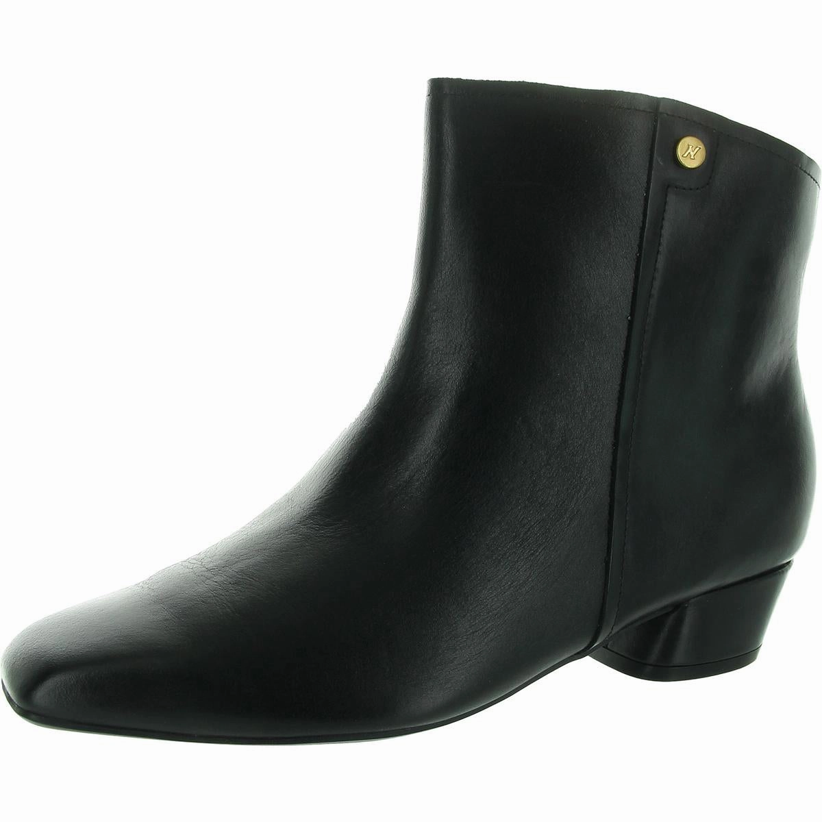 Raffee Womens Zipper Leather Booties Stable Fit