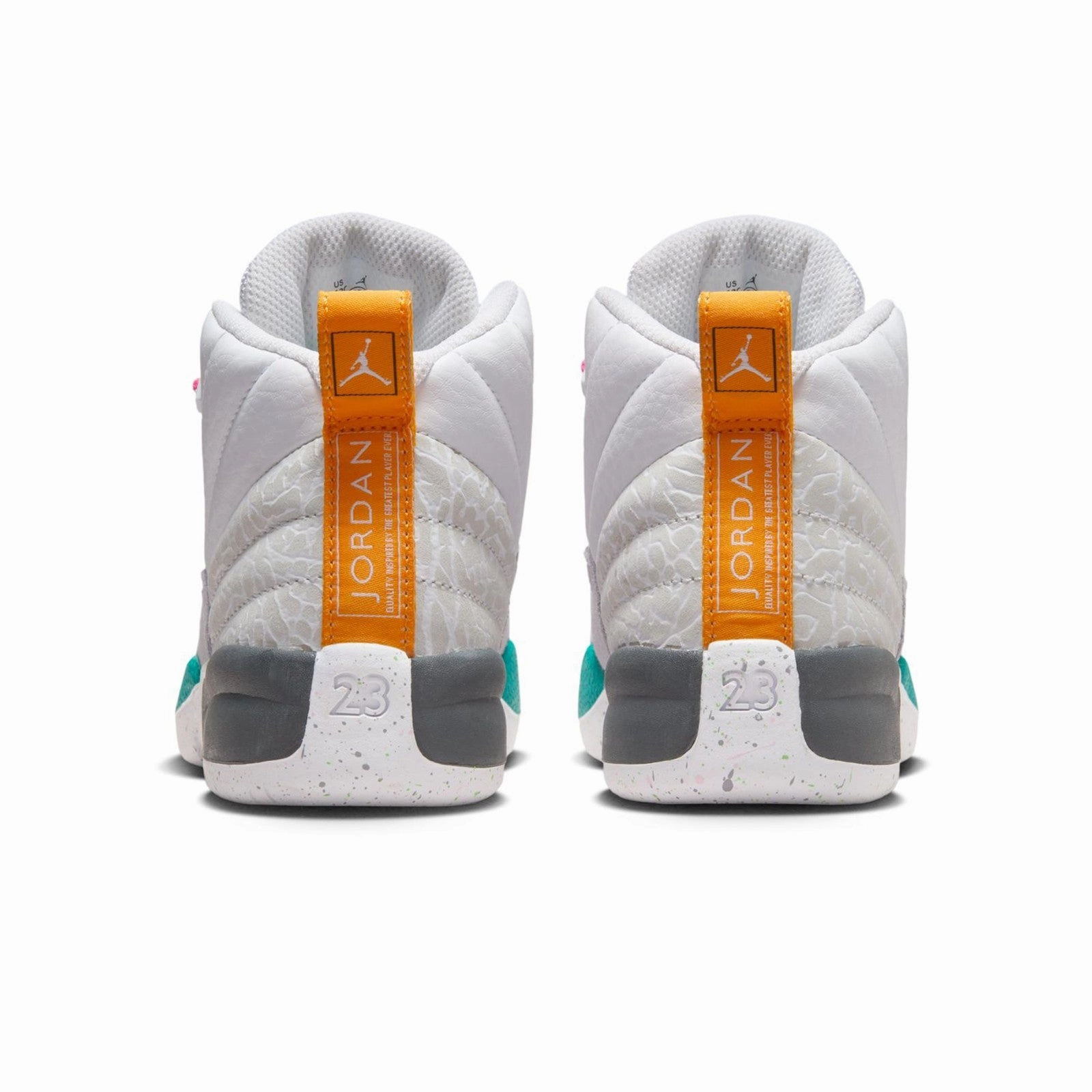 Air Jordan 12 Retro "White Vapor Green" Pre-School Classic Power Calm Texture