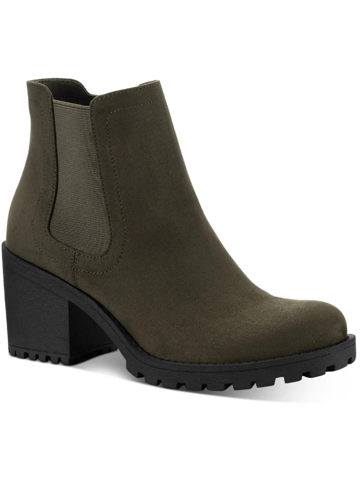 Morghanf Womens Faux Suede Cold Weather Heels Insulated Urban Commute