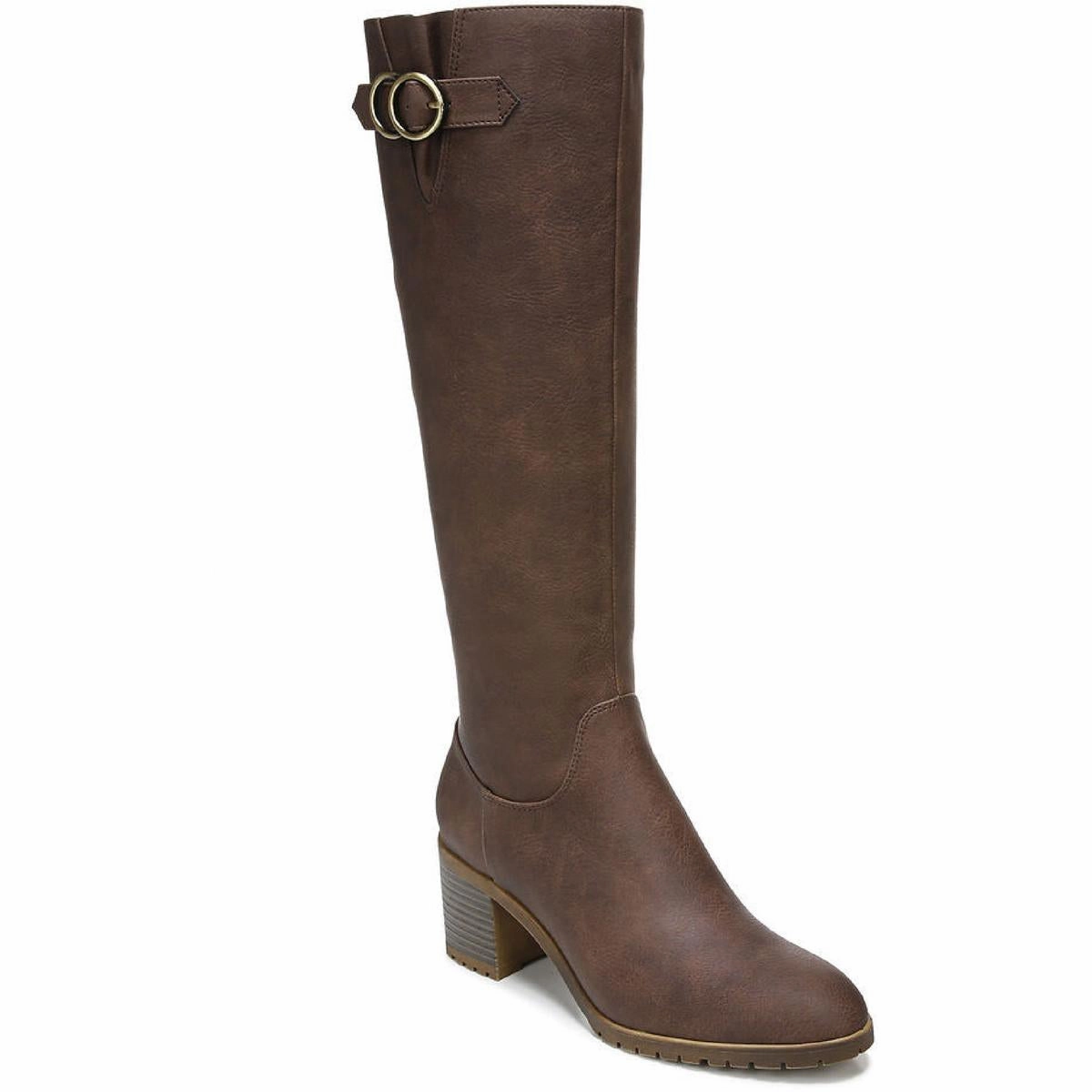 Morrison Womens Leather Buckle Knee-High Boots ReinforcedToe