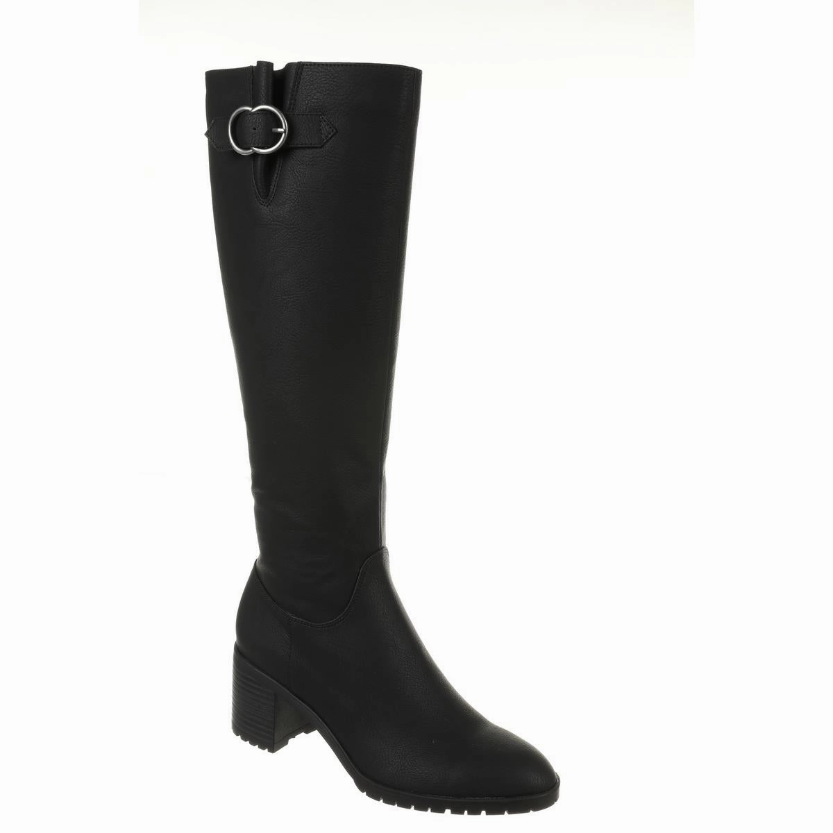 Morrison Womens Leather Buckle Knee-High Boots Cushioned Step Weekend Wanderer
