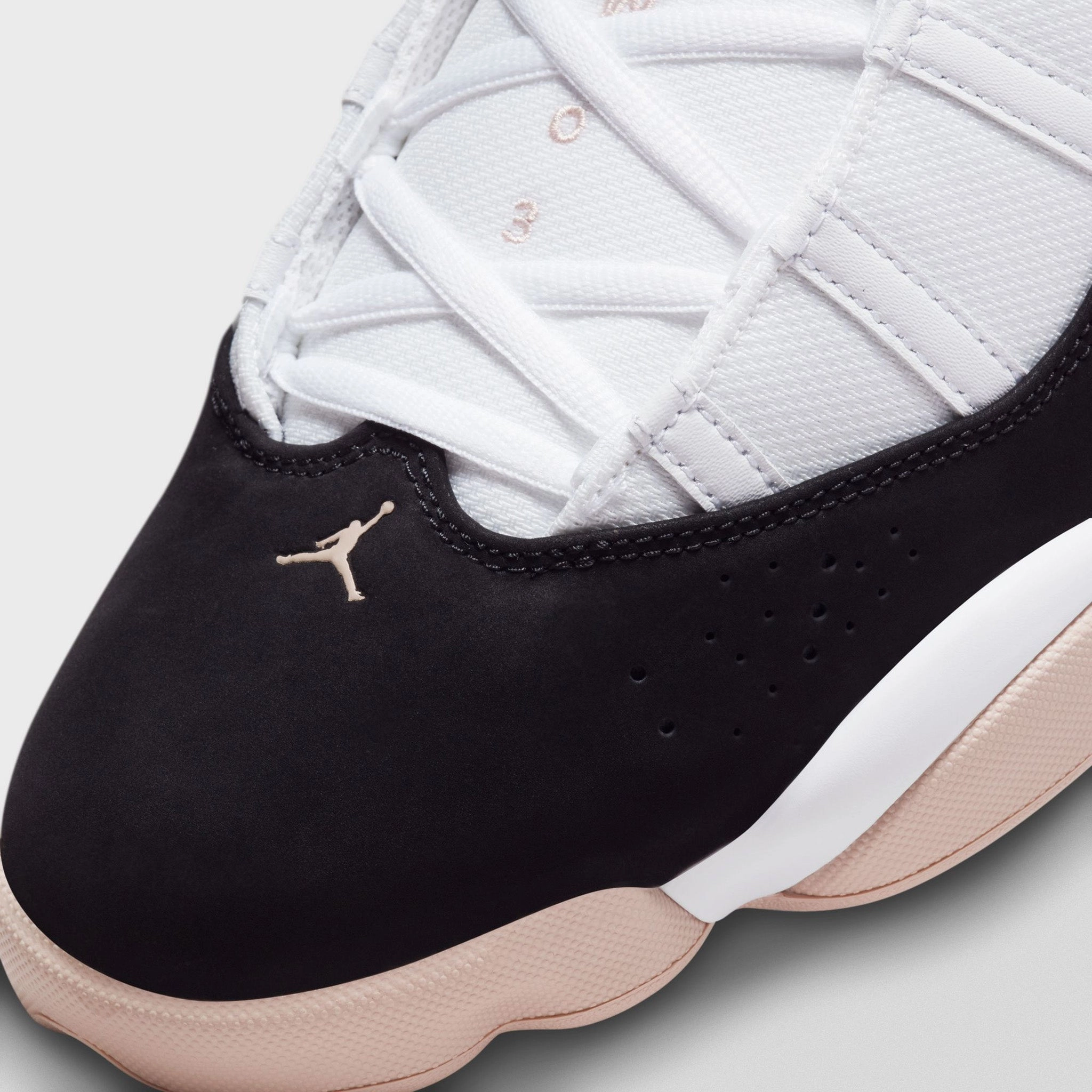Non Slip Tread Jordan 6 Rings White / Black - Fossil Stone