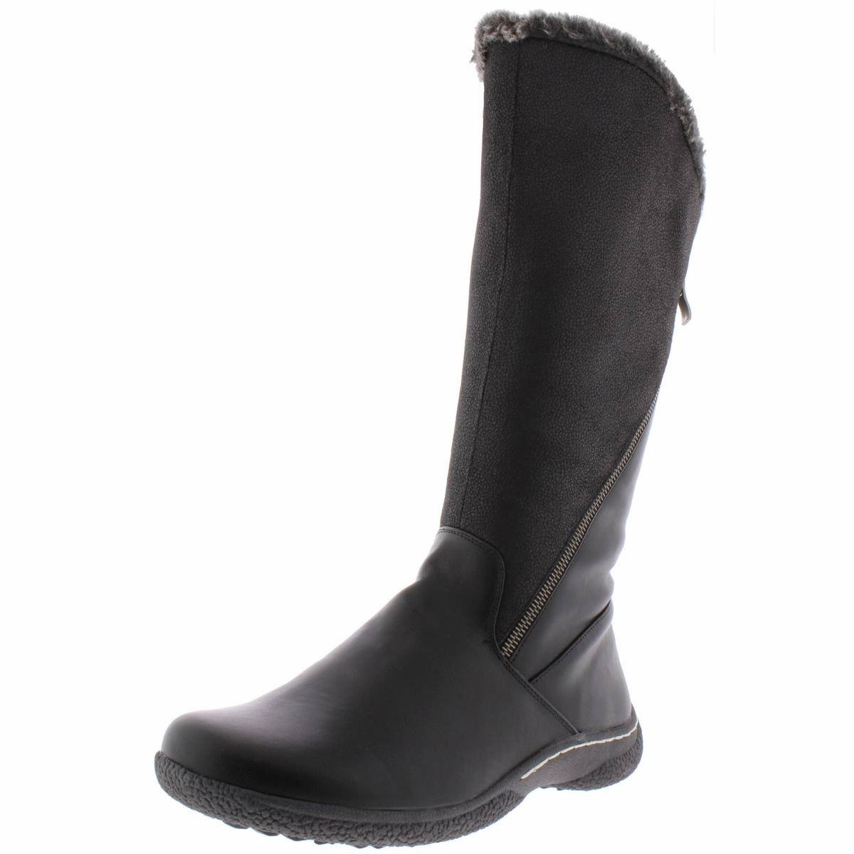 Teo Womens Faux Leather Knee-High Boots Comfort Lining Daily Walks