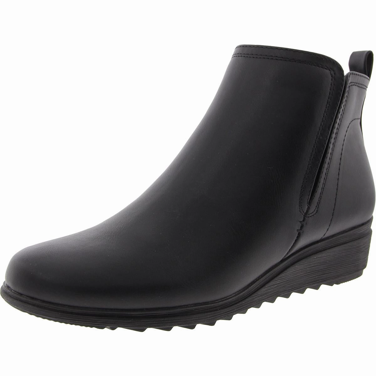 Yuna 3 Womens Zipper Faux Leather Booties Secure Step