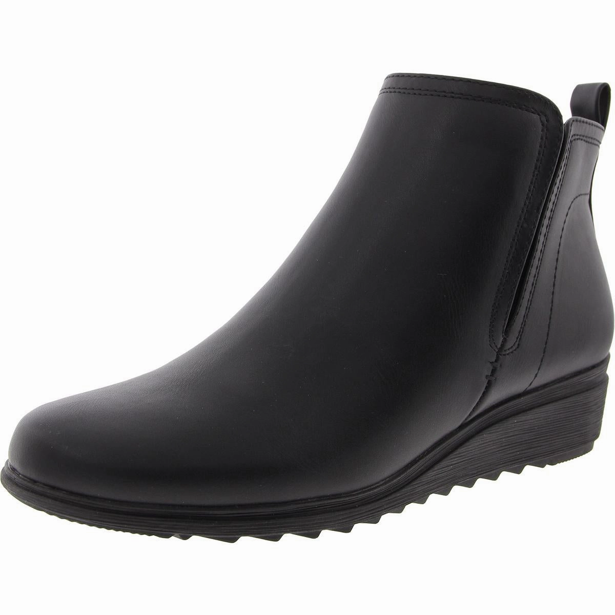 Yuna 3 Womens Zipper Faux Leather Booties Workplace Use Flexible Frame Weekend Wanderer