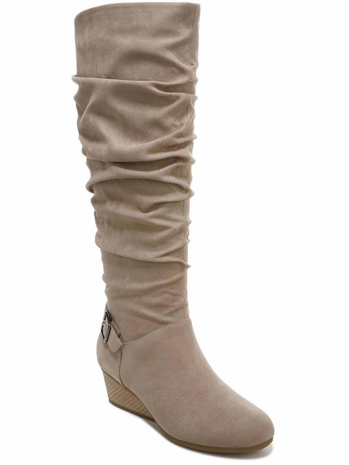 Wrinkle Resistant Break Free Womens Faux Suede Slouchy Knee-High Boots