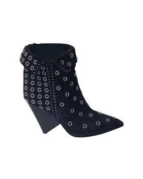 Isabel Marant Lakky 90 Eyelet Boots in Black Suede Padded Interior Weekend Wanderer