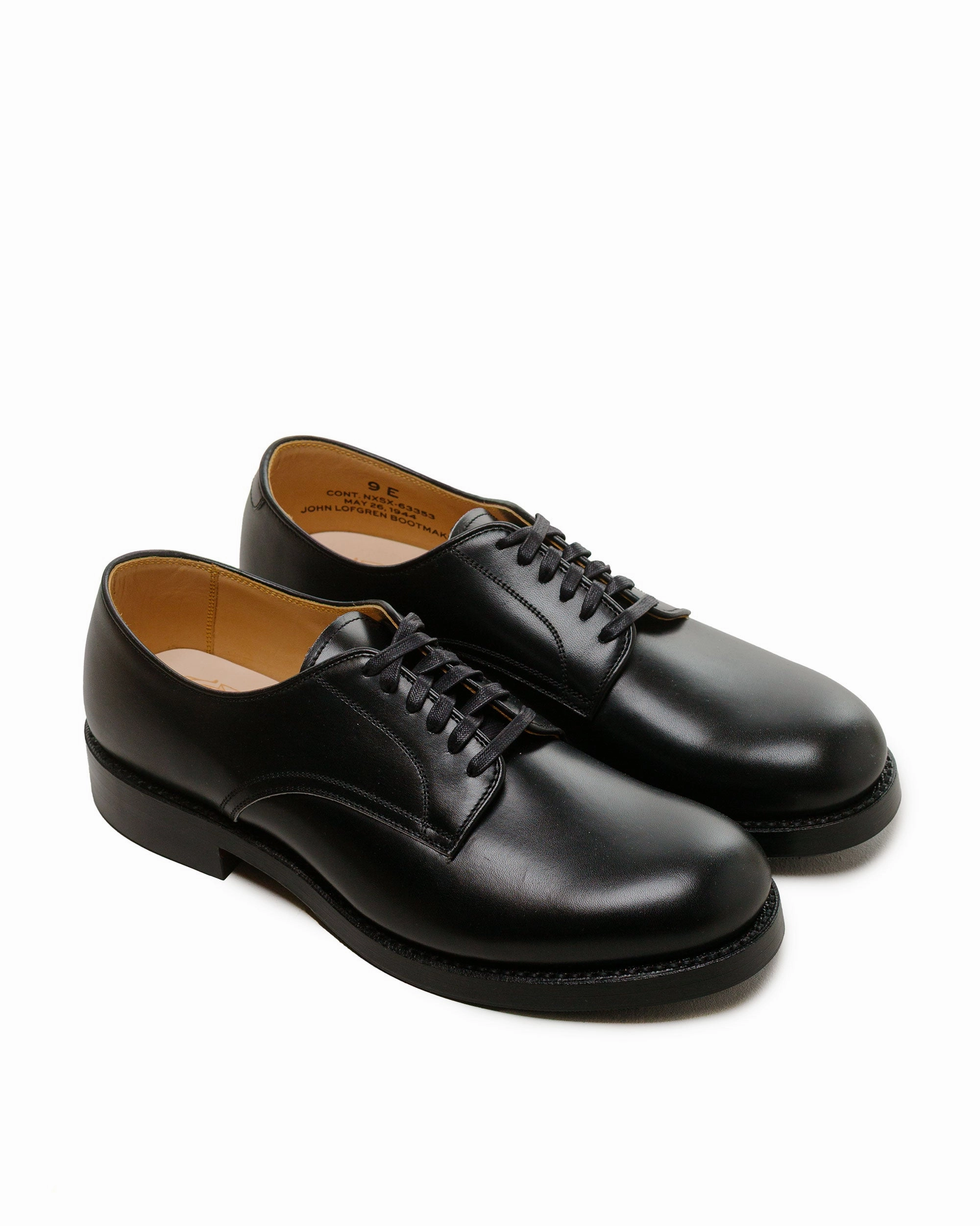 Water Edge Corner Style John Lofgren Bootmaker USN Low Quarter Shoes French Calfskin Black