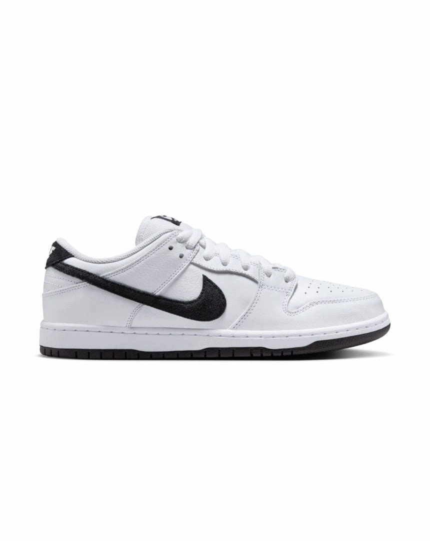 Nike SB Dunk Low Pro - White / Black - White Low Top Profile