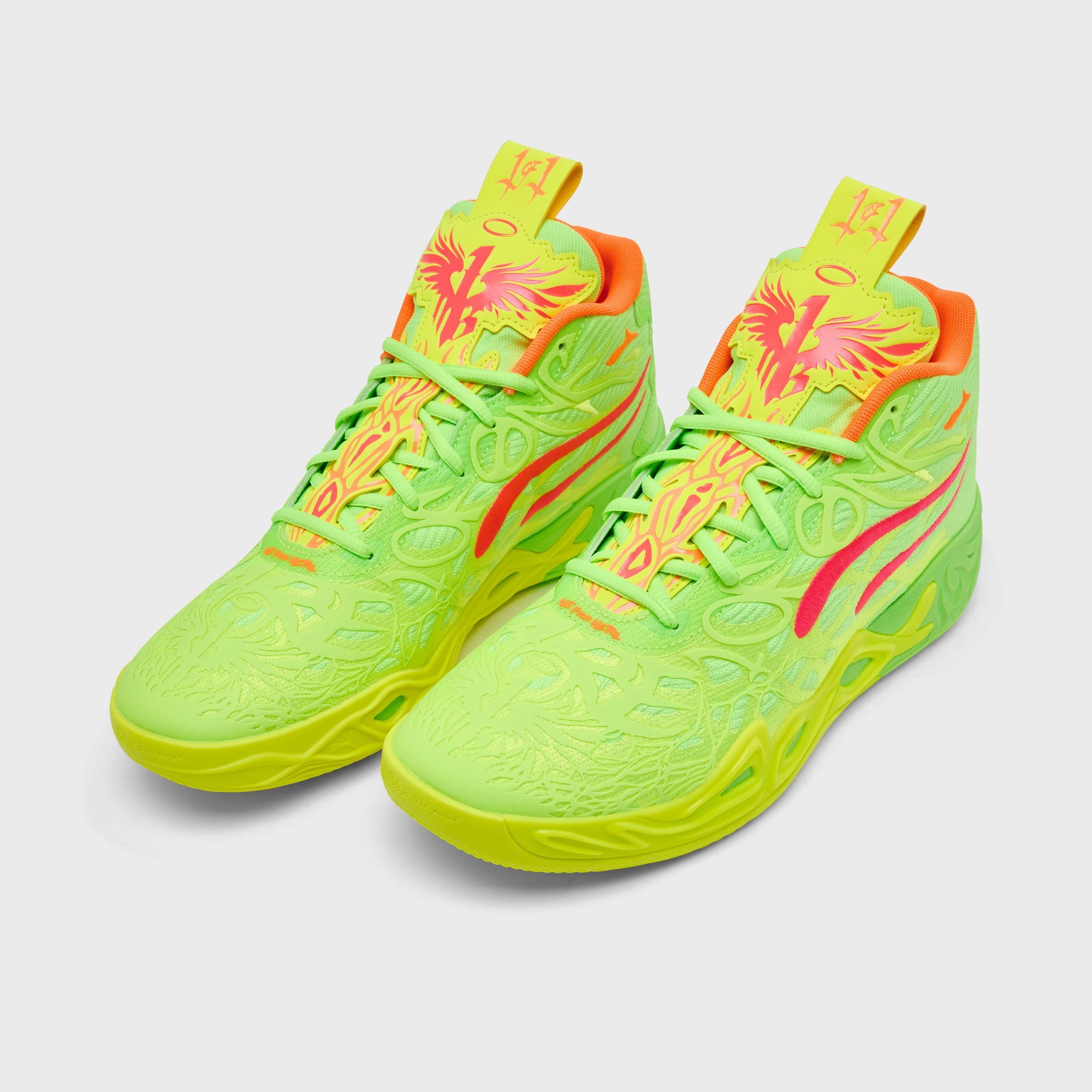 PUMA x LaMelo Ball MB.04 Yellow Alert / Green Glare - Pink Alert Cushioning Response System Quick Cut Shoes