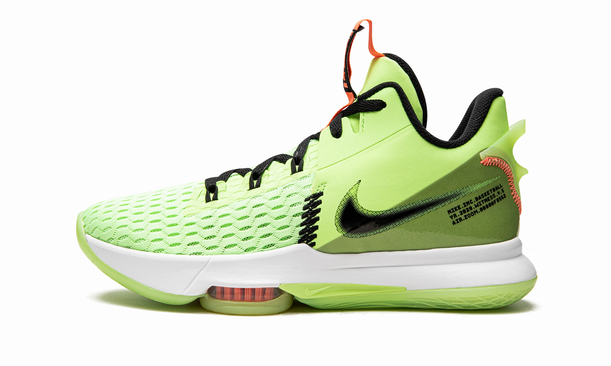 Abrasion Deflecting Overlays Dynamic Heel Lock LeBron Witness V "Lime Glow"
