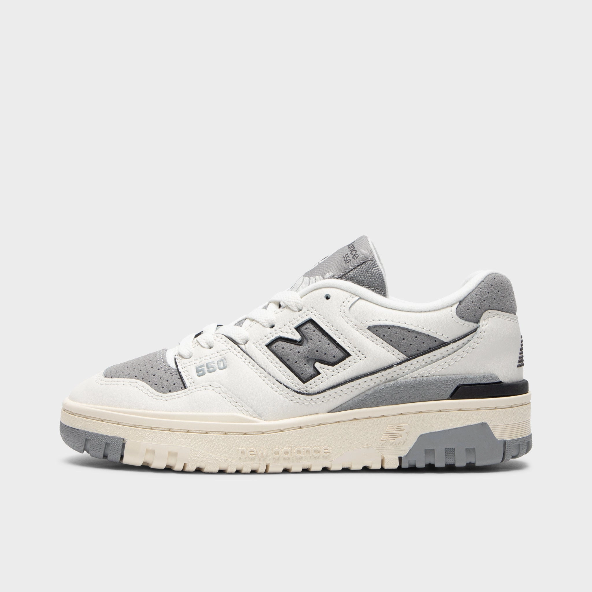 New Balance Juniors' 550 White / Grey Non Restrictive Upper