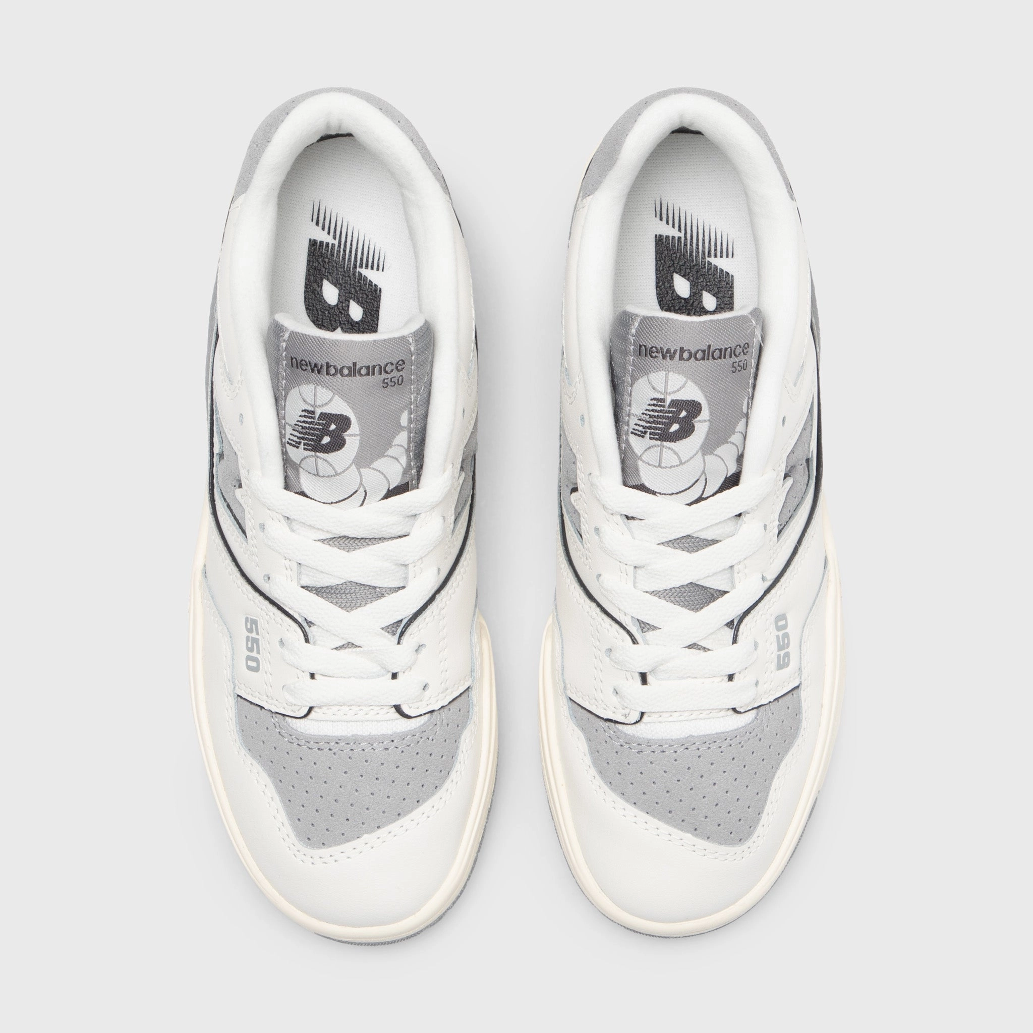 Reinforced Stitching New Balance Juniors' 550 White / Grey
