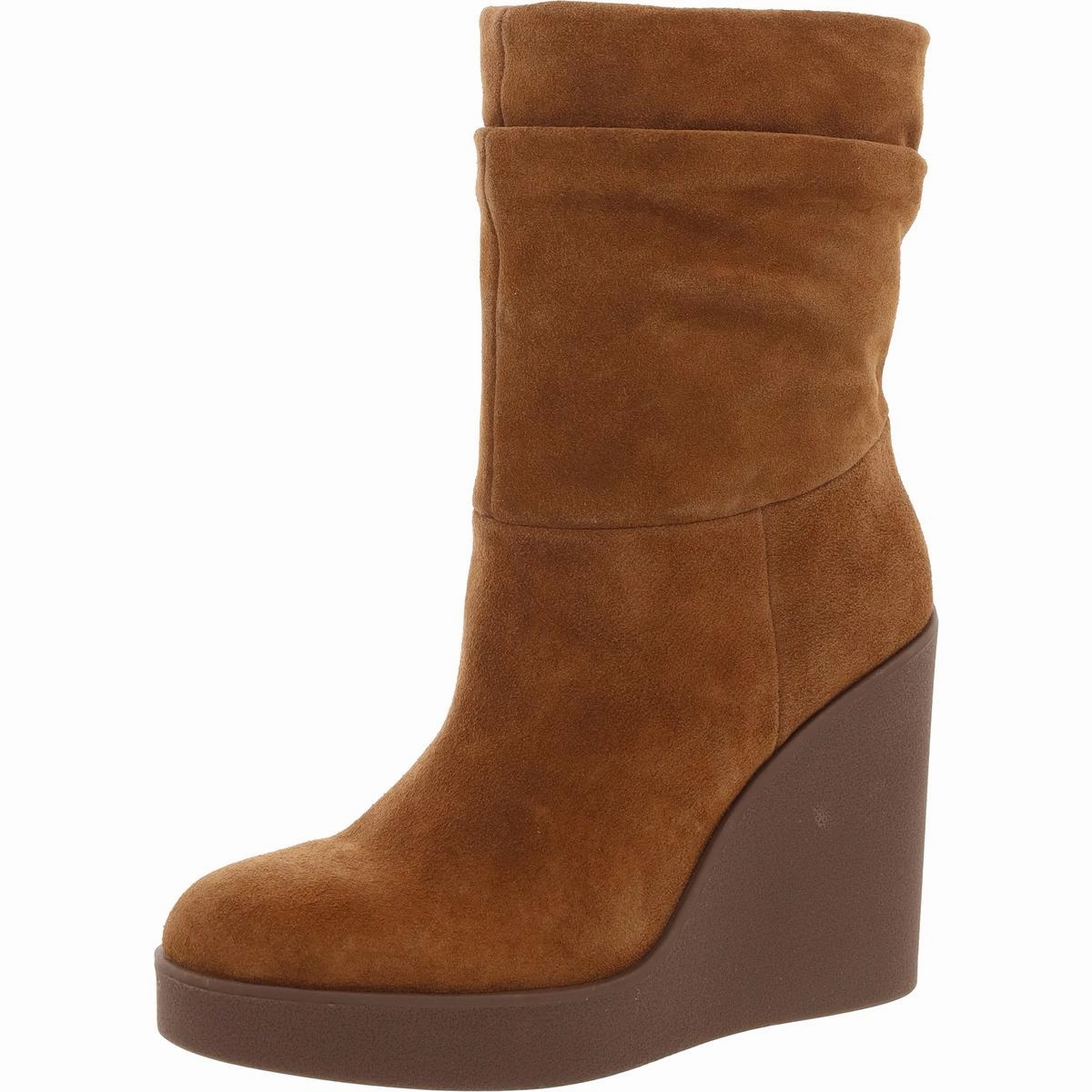 Timeless Design Flexible Material Mynette Womens Suede Pull On Mid-Calf Boots