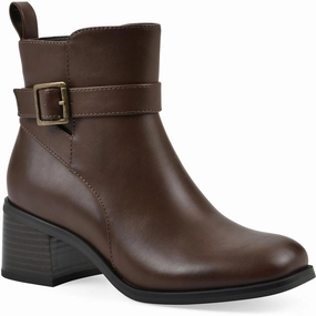 Tokyo Mode Comfortable Stretch Narrows Womens Buckle Man Made Booties