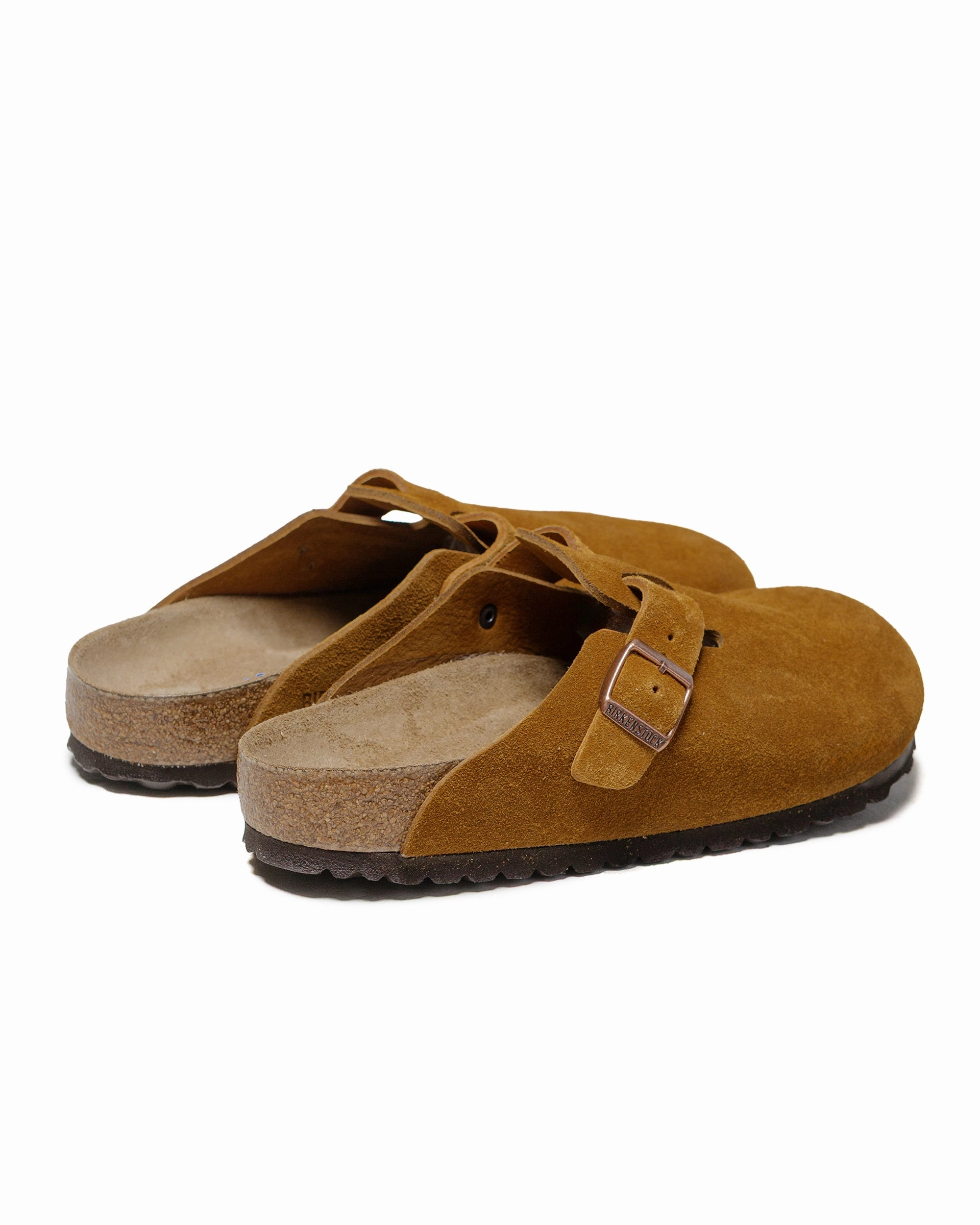 Wide Base Birkenstock Boston Mink Suede