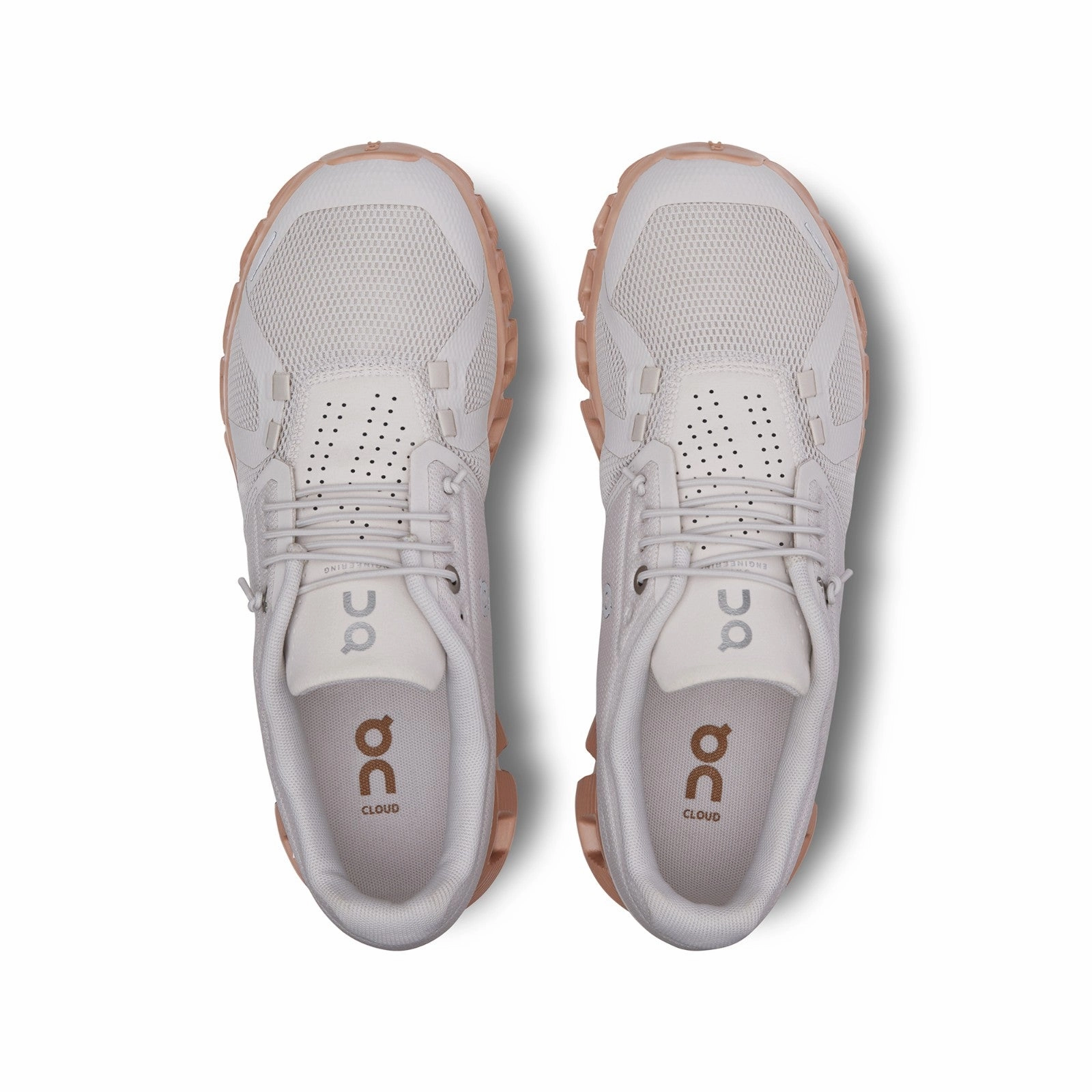 On Running Cloud 5 (Sand/Rosebrown) Women Shoes 59.97767 Impact Diffusion Technology Compression Resistant Foam