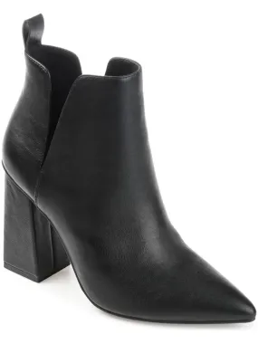Neima Womens Pointed Toe Block Heel Mid-Calf Boots Storm Mode Stretchable