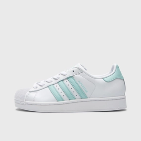 Impact Resistant Heel adidas Women's Superstar II White / Semi Flash Aqua - Easy Mint