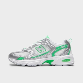 New Balance 530 Silver Metallic / Green Apple Lightweight Material