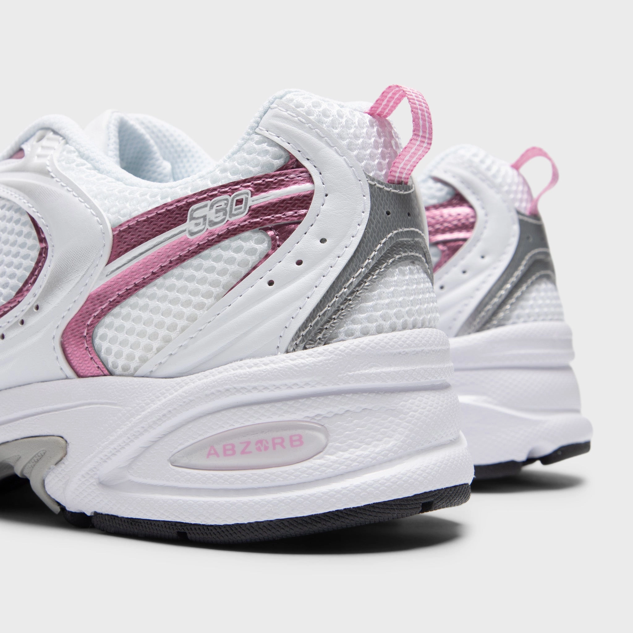 New Balance 530 White / Pink Sugar medial - support - balance shoes