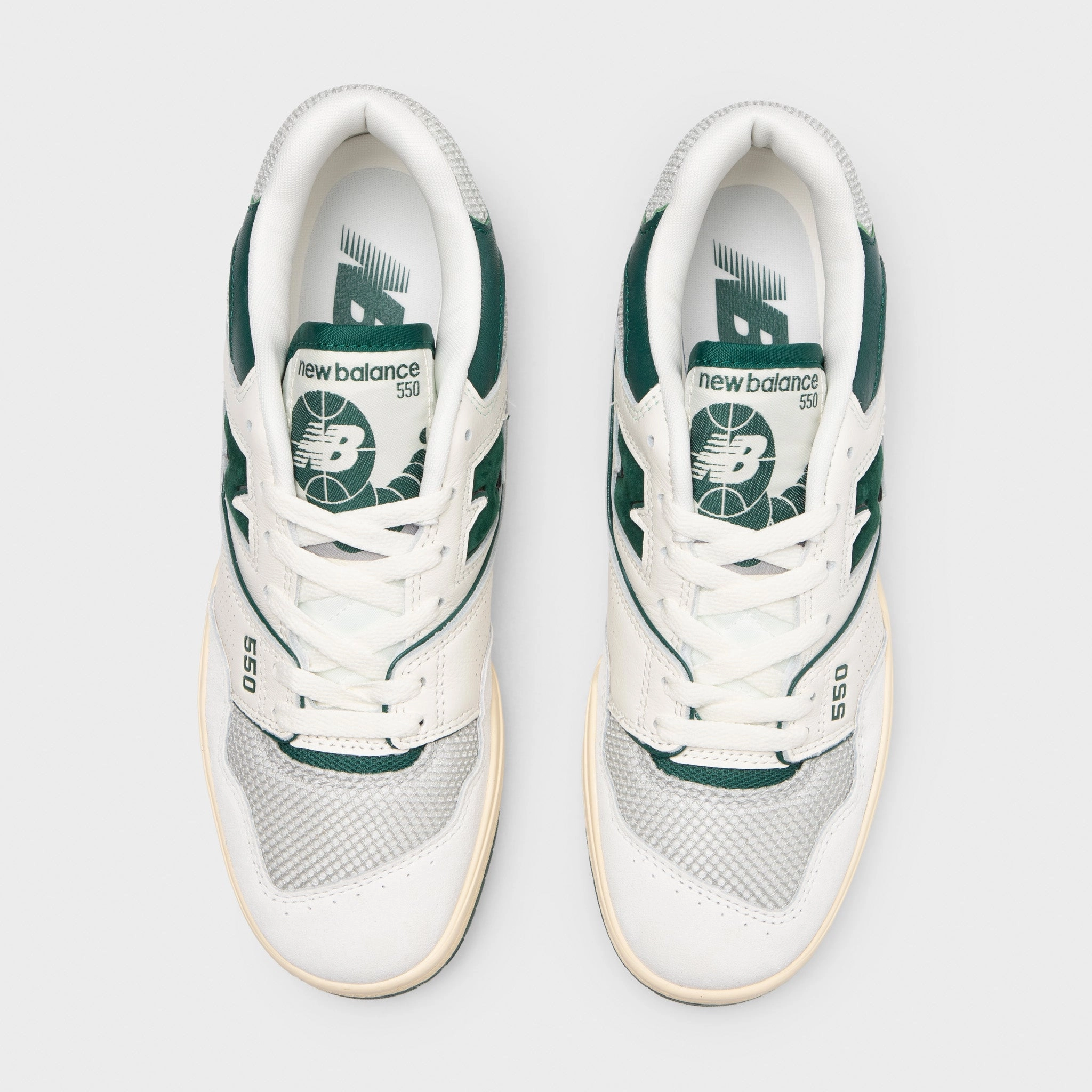 New Balance 550 Sea Salt / Marsh Green Comfort System Versatile Support