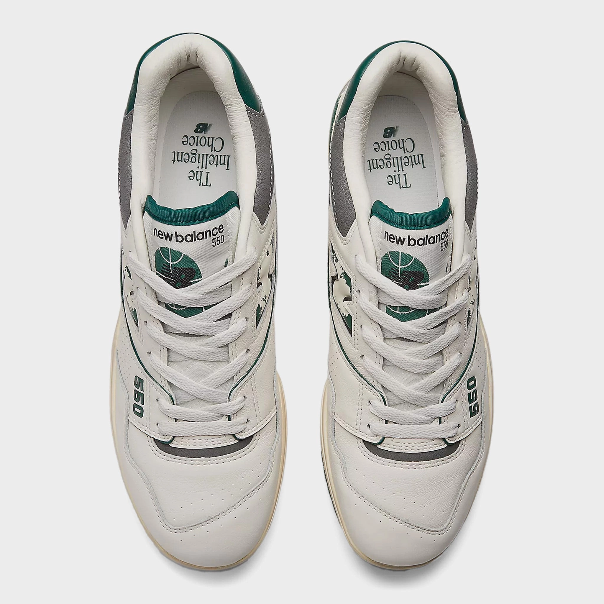 High   Top New Balance 550 Sea Salt / Marsh Green