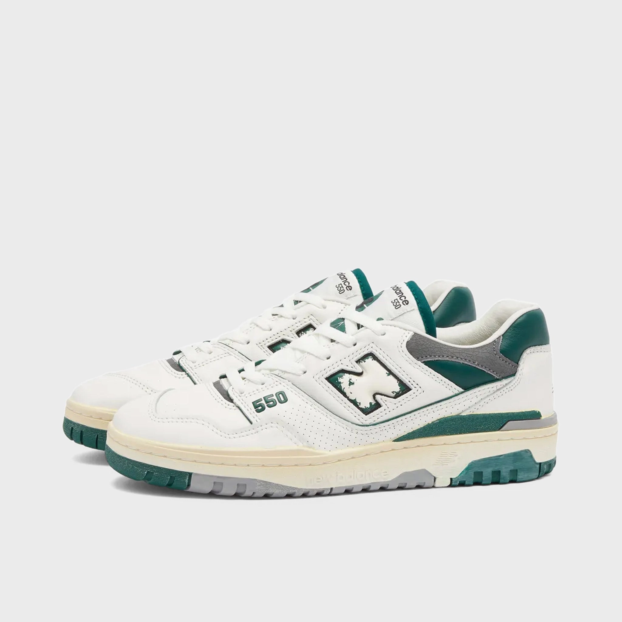 New Balance 550 Sea Salt / Marsh Green Multi Layer Ventilation Drop In Midsole