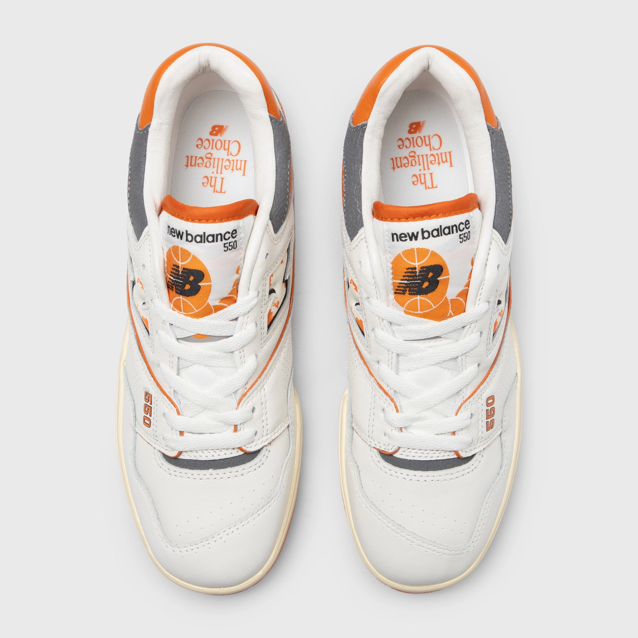 Customizable Lacing Friction Control Tread New Balance 550 White / Red - Grey