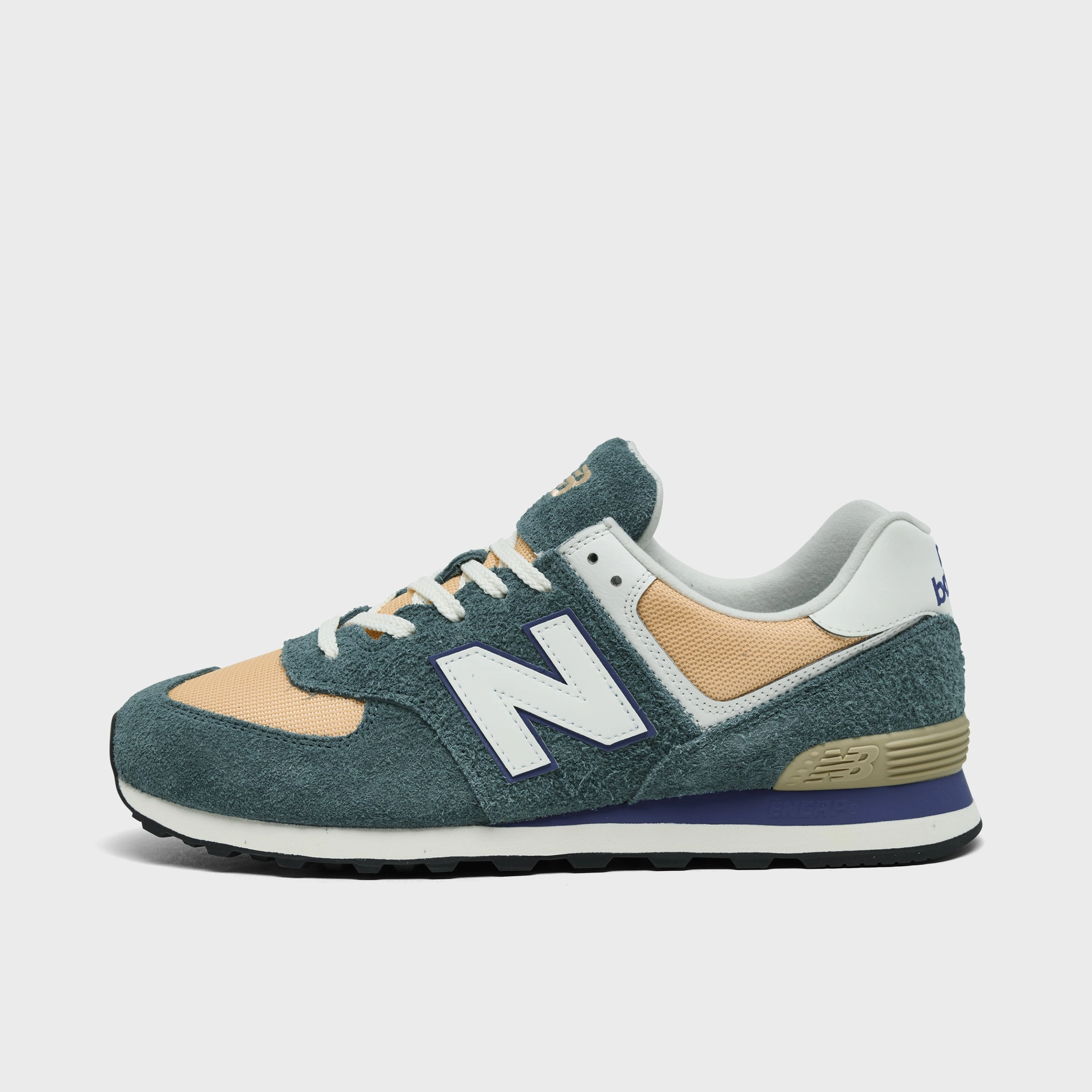 New Balance 574 New Spruce / Peach Blossom lace up closure