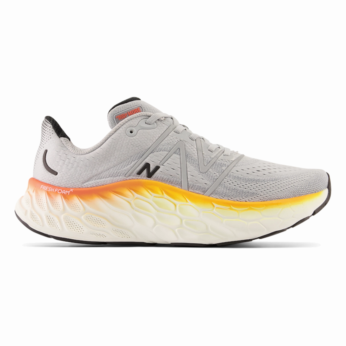 New Balance Fresh Foam X More V4 - Aluminum Grey - Neon Dragonfly - Hot Marigold Noon shoe cleaning