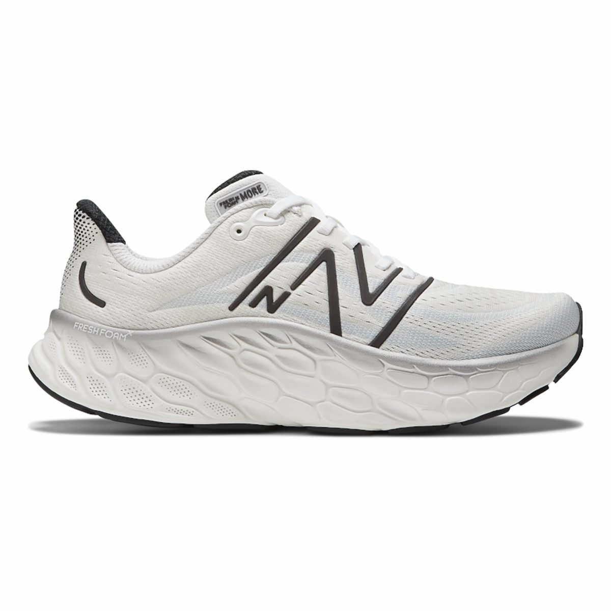 New Balance Fresh Foam X More V4 - White - Black Metallic - Black stability - focused running shoes