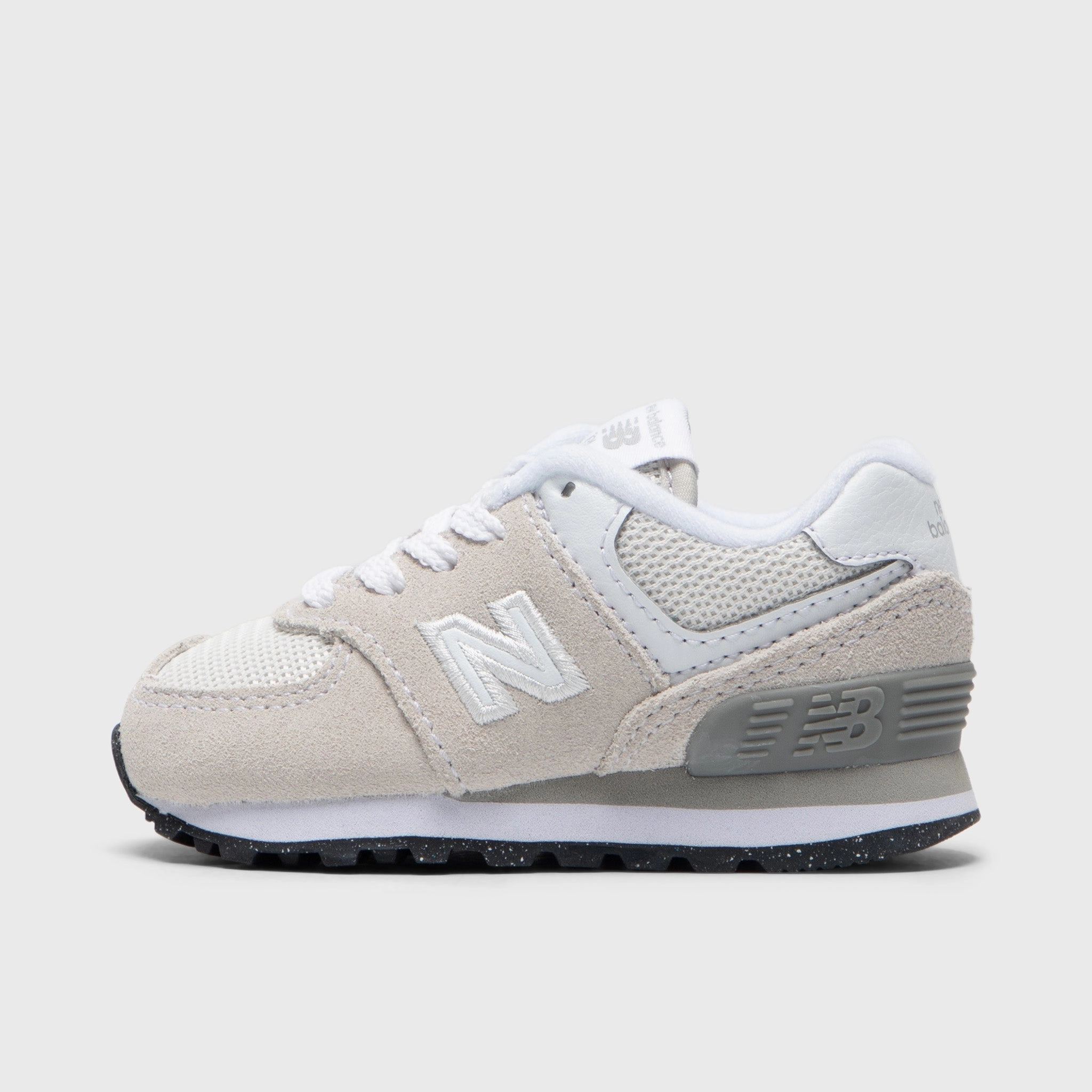 New Balance Infants' 574 Light Grey / White foam - cushioned shoes Thermal hats