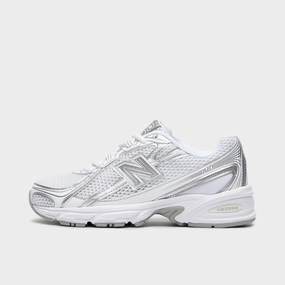 New Balance Juniors' 740 White / Silver Metallic running in a bamboo bridge area shoes smooth - surface running shoes