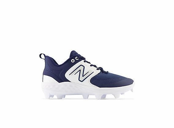 wedding - themed running shoes sand New Balance Men's Fresh Foam 3000 V6 Molded Baseball Cleats - Navy with White - PL3000N6