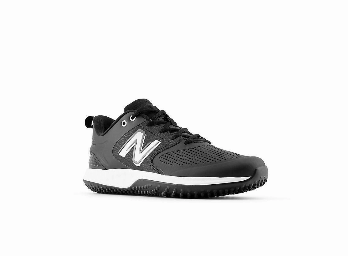 LightweightMaterial running for endurance shoes New Balance Men's Fresh Foam 3000 V6 Turf Baseball Shoes - Black with White - T3000SK6