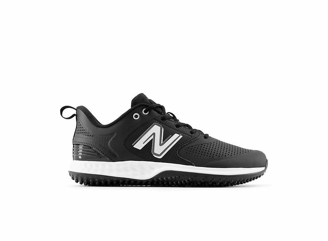 Quick drying material New Balance Men's Fresh Foam 3000 V6 Turf Baseball Shoes - Black with White - T3000SK6
