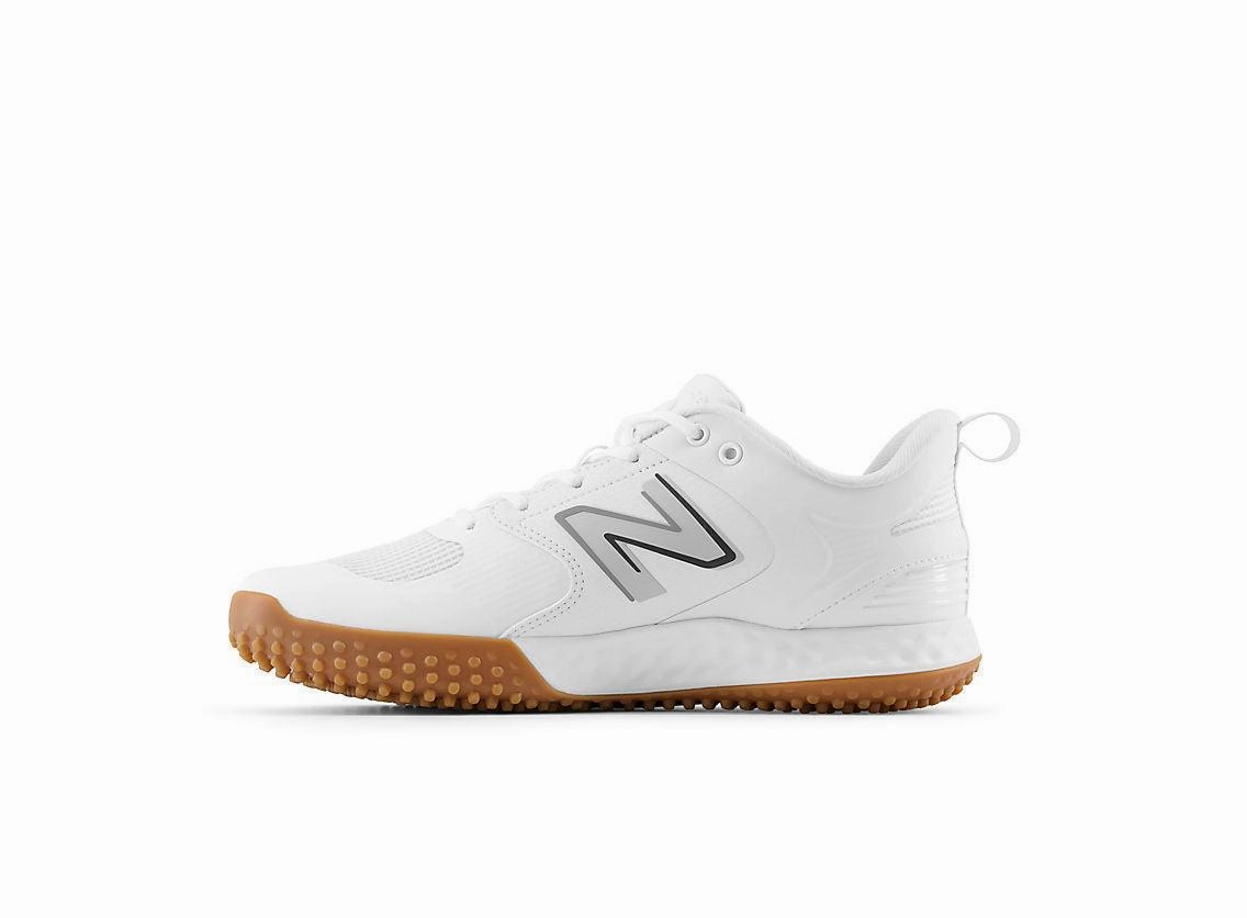 New Balance Men's Fresh Foam 3000 V6 Turf Baseball Shoes - White with Gum Rubber - T3000TW6 men's style quarter - length running wear
