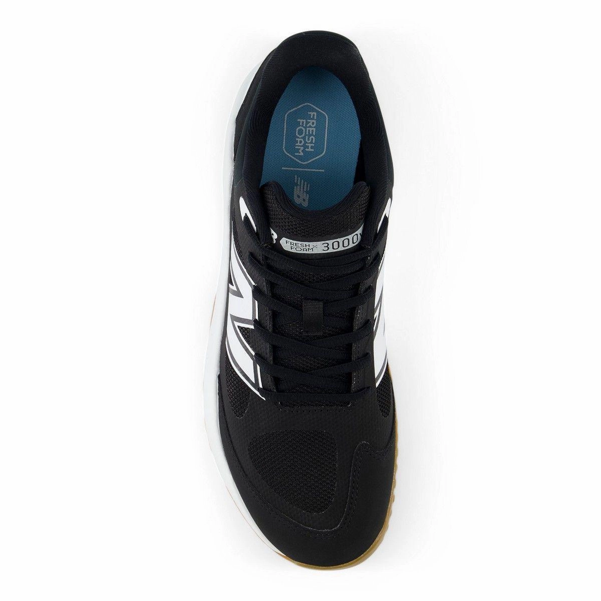 Shock Guard New Balance Men's Fresh Foam 3000 v7 Turf Baseball Shoes - Black/Gum - T3000BK7