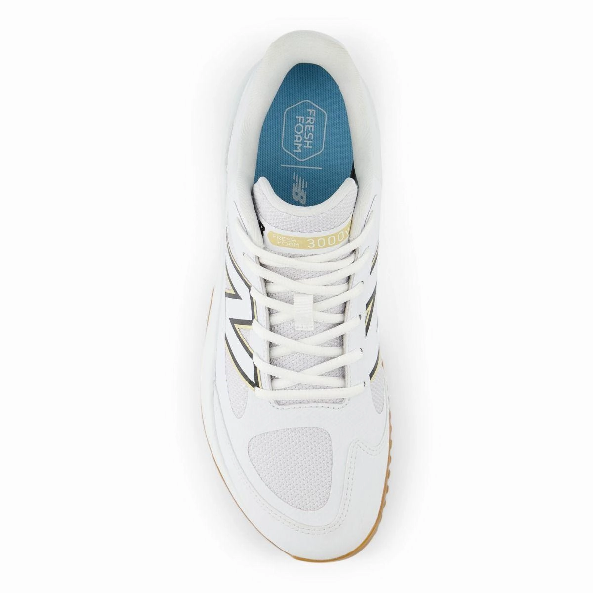 breathable running shoes gravel biking shoes New Balance Men's Fresh Foam 3000 v7 Turf Baseball Shoes - White/Gum - T3000TW7