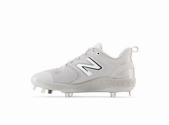 adjustable running wear New Balance Men's Fresh Foam X 3000 V6 Metal Baseball Cleats - Grey with White - L3000TG6