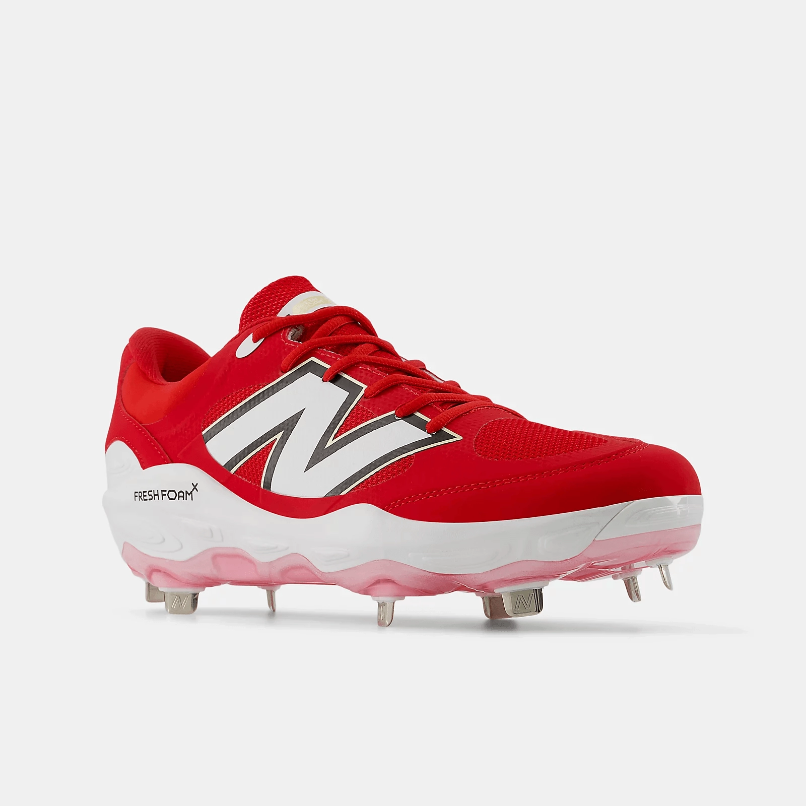 New Balance Men's Fresh Foam X 3000 v7 Metal Baseball Cleats - Red - L3000TR7 ShockAbsorbingMidsole amateur running footwear