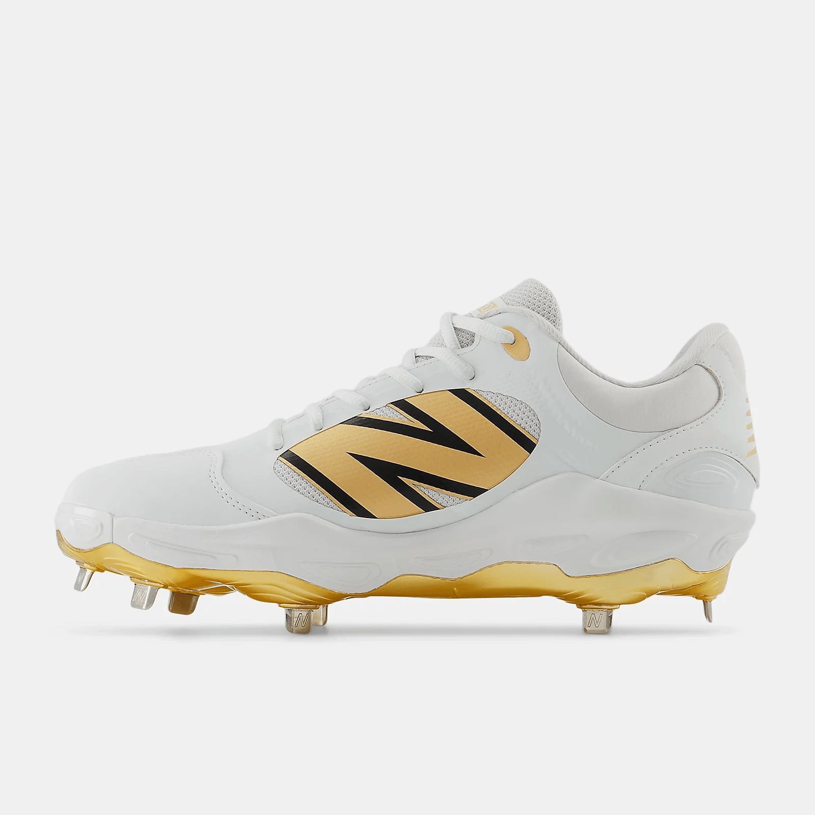 SlipResistant New Balance Men's Fresh Foam X 3000 v7 Metal Baseball Cleats - White/Gold - L3000GS7
